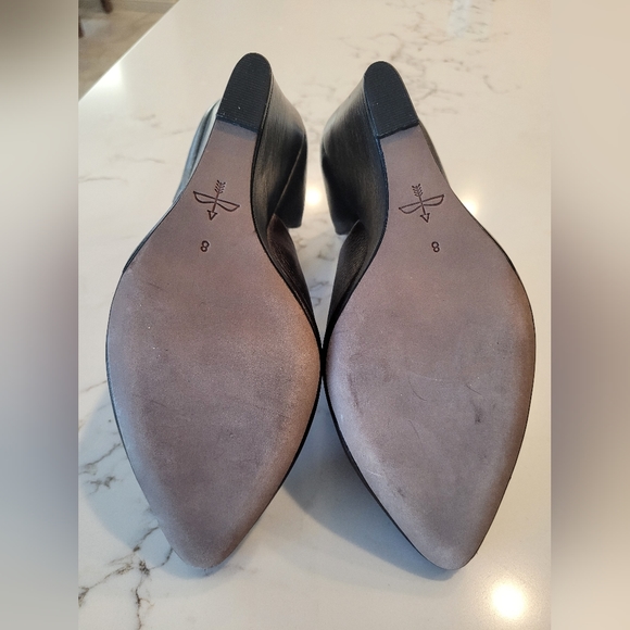 Pour La Victoire Brown Leather Wedge Heels Size 8.5 - Picture 7 of 8